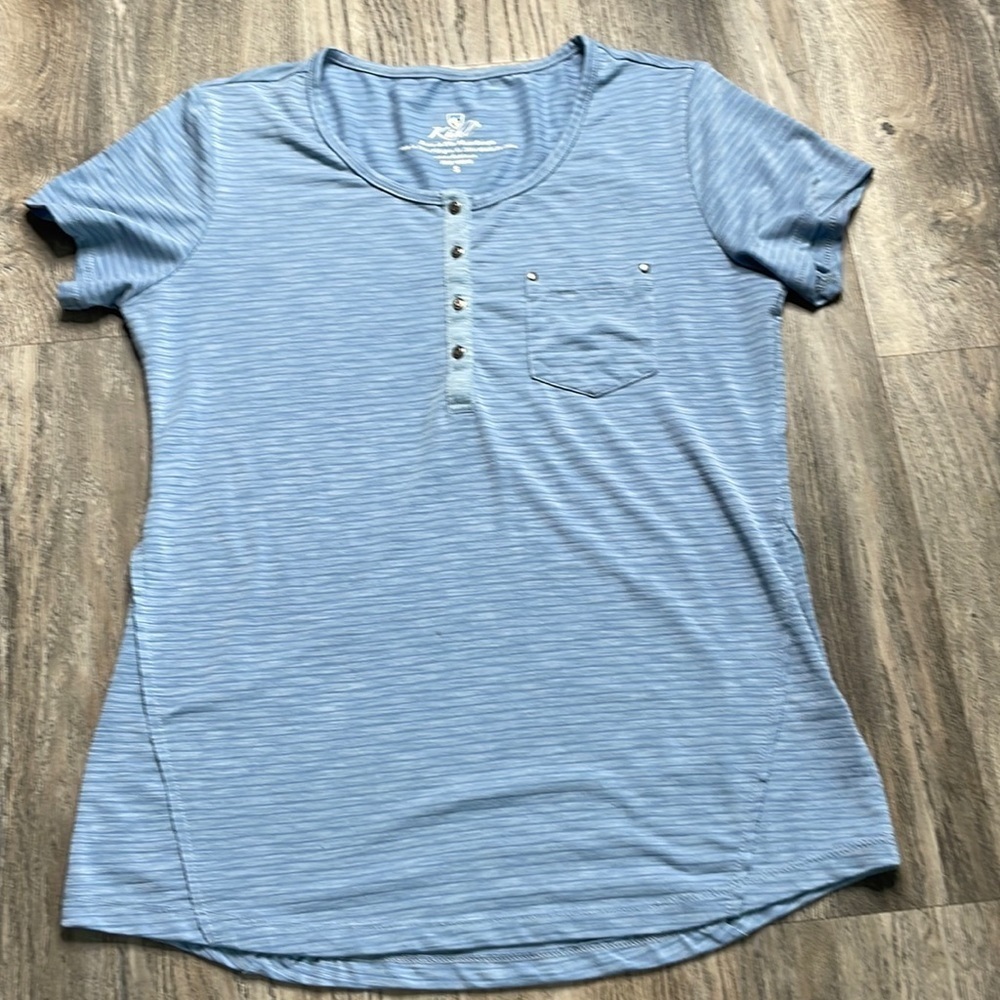 Kuhl Women’s blue Striped Scoop Neck Short Sleeve Tee, size small